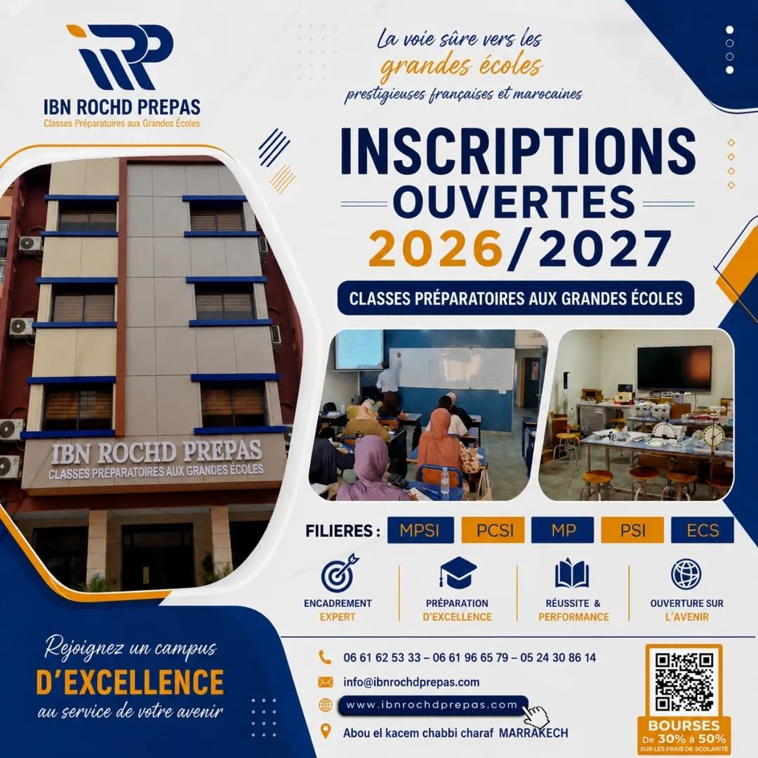 Inscription Ouverte 2026-2027 - IBN ROCHD PRÉPAS