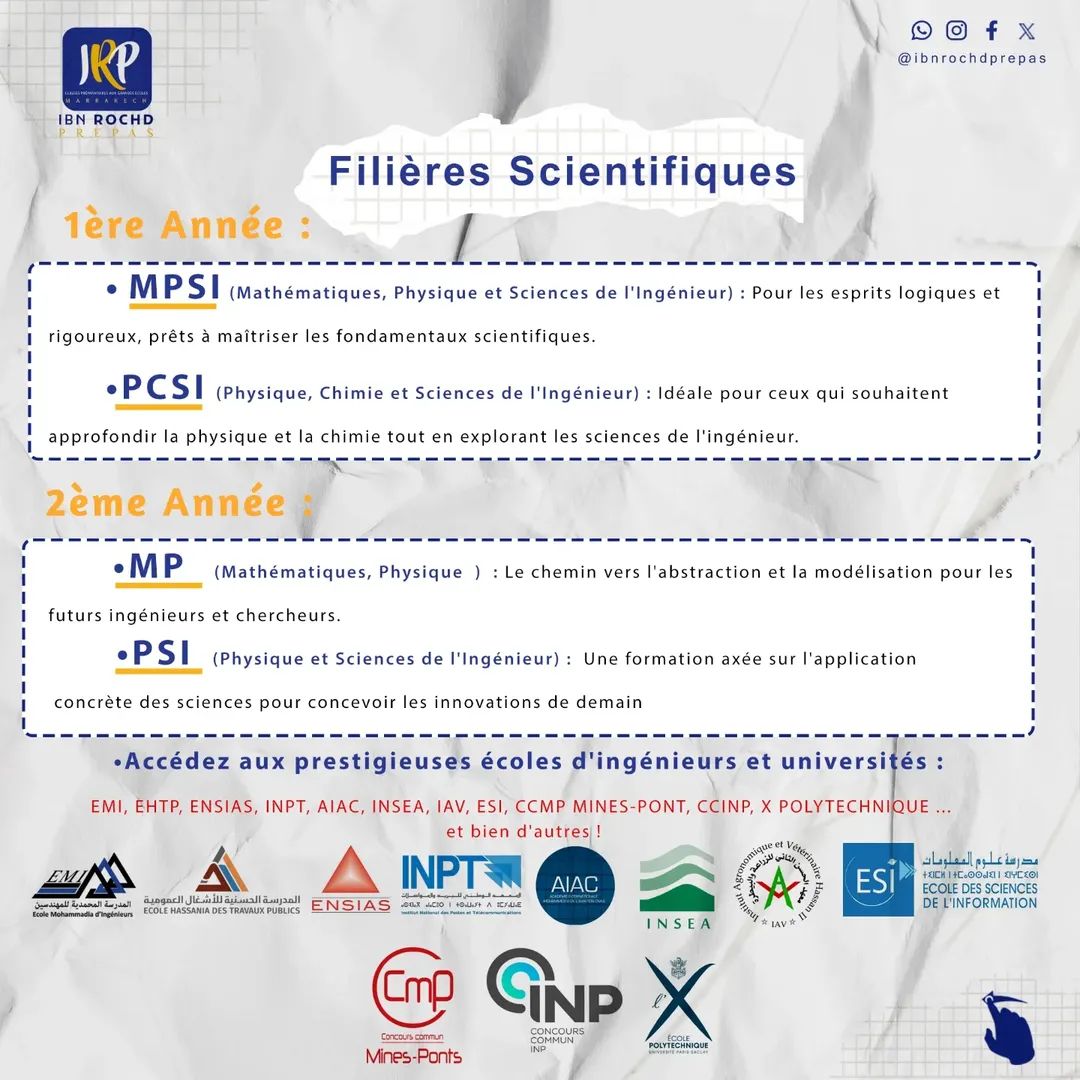Filières Scientifiques IBN ROCHD PRÉPAS